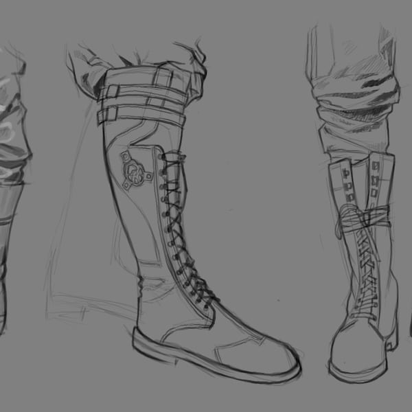 Mechanic Print Pattern Men Women Leather Boots
