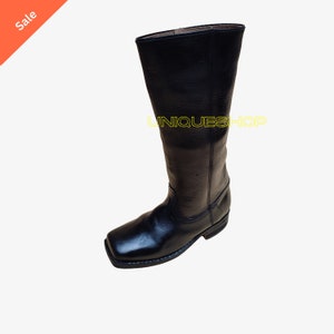 Handmade Cavalry Boots US Sizes 5-15 Black Leather Highest Quality Civil War Top Round Calf Stovepipe boots image 3