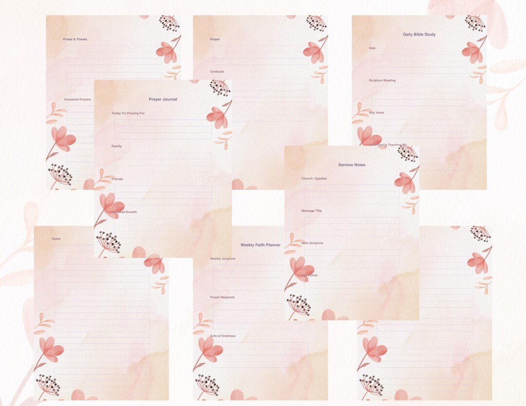 Bible Study Helper 8 Page Digital Download Planner Journal - Etsy