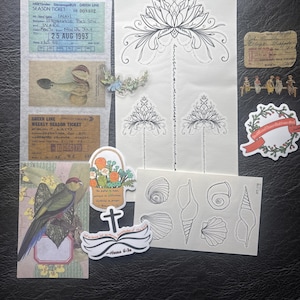 Junk journal scrapbook mixed media kits