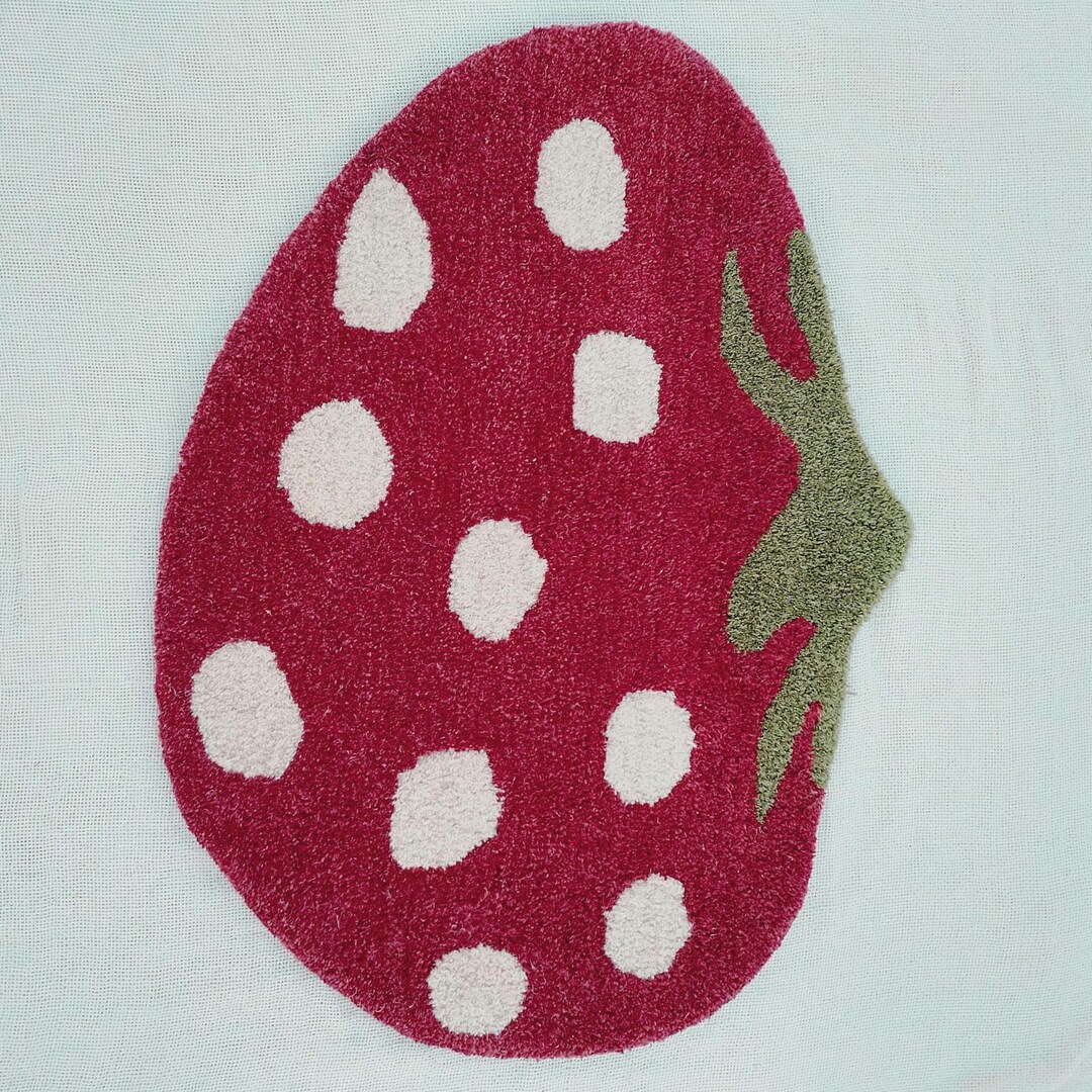 Stawberry Rug Handmade Tufted Strawberry Rug – Kawaii Kids Room Decor - Etsy