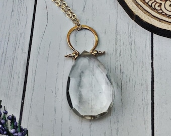 Crystal Quartz Pendant 14k Gold Filled Modern Pendant Clear Quartz Gold Jewelry Necklace Pendant Quartz Jewelry Gift for her Clear Quartz