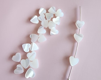 White Shell Pearl Heart Beads