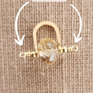 Gold Filled Permanent Jewelry Charm Connector Labradorite Sterling Silver Charm Connector Gemstone Charm 14K Gold Boho Style Charm Bracelet image 8