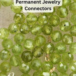 Permanent Jewelry birthstone connectors Peridot August Birthstone