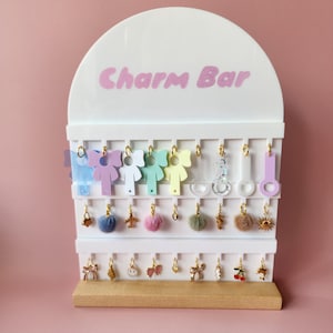Charm Bar Display Stand for Permanent Jewelry Business Charm Bar Organizer Charm Display for Bracelet Bar Charm Stand for Pop Up Charm Bar