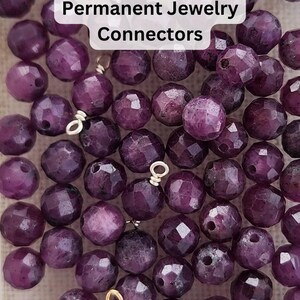 Permanent Jewelry birthstone connectors Ruby July Birthstone