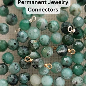 Permanent Jewelry birthstone connectors Emerald May birthstone