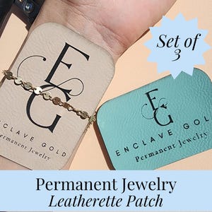 Business Logo Patch Permanent Jewelry Custom Logo Weld Protector Arch Leatherette Permanent Jewelry Wrist Protector Patch Personalized Bild 7