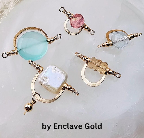 Gold Filled Permanent Jewelry Gemstone Charms Unique Charms for Permanent Jewelry Business Supply Charm Connectors Sterling Silver PJ Charm
