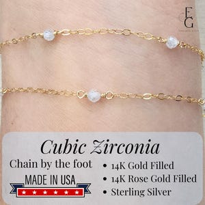14K Gold Filled Permanent Jewelry Chain CZ Permanent Jewelry Gold Filled Chain Gold Jewelry Supply Diamond Like 14KGold Chain Wholesale CZ