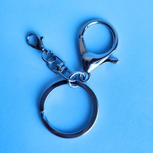Trendy Big Key Ring for Purse Bag Charm Key Ring Silver Swivel Clasp for Bag Accessory Hardware for Key Charm Hook Large Lobster Clasp