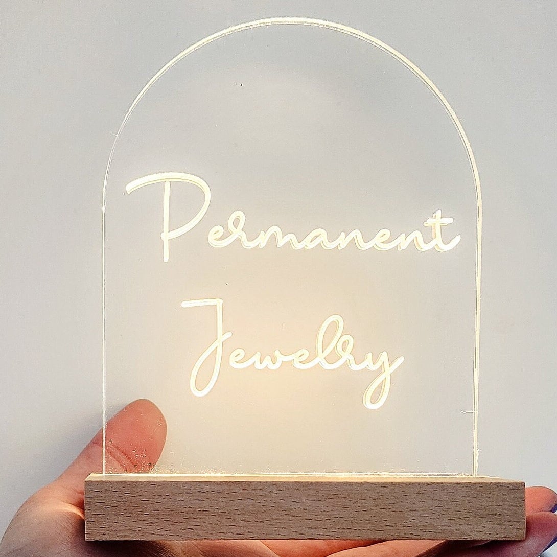Permanent Jewelry Business Sign Custom Logo Glowing Sign for Popup Shop ...