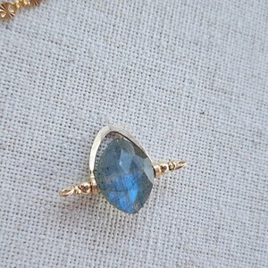 Gold Filled Permanent Jewelry Charm Connector Labradorite Sterling Silver Charm Connector Gemstone Charm 14K Gold Boho Style Charm Bracelet New Luxe Labradorite