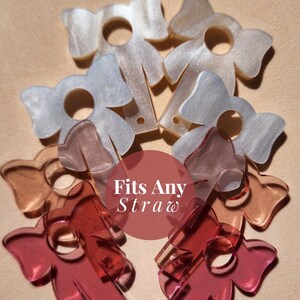 Cup Accessories Stanley Straw Charm Tumbler Accessories Stanley Straw Topper Bow Charm for Straw Charm Holder Tumbler Charms Fancy Bow Charm