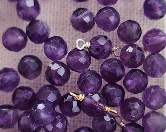 Amethyst Permanent Jewelry Connector February Birthstone Charm Dainty Jewelry Bulk Wholesale Permanent Jewelry Business Charm Gemstone 4MM