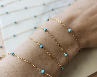 Wholesale Chain Permanent Jewelry Business 14K Gold Filled Chain Supply Chain by Foot Permanent Jewelry Bulk Chain Turquoise Charm Western