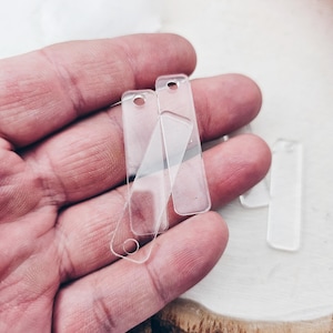 Blank Acrylic Jewelry Tags Permanent Jewelry Chain Identifying Name Tags Laser Cut Laser Tags
