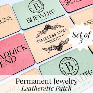 Business Logo Patch Permanent Jewelry Custom Logo Weld Protector Arch Leatherette Permanent Jewelry Wrist Protector Patch Personalized Bild 6