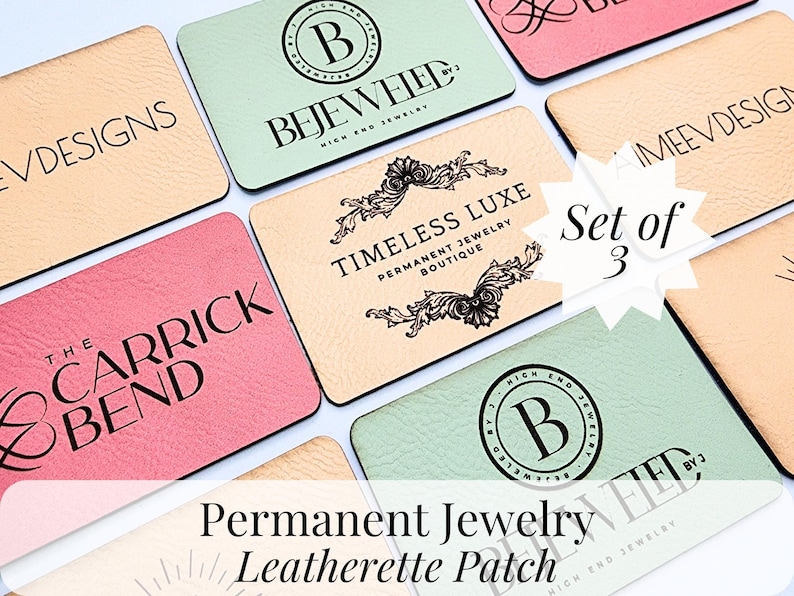 Business Logo Patch Permanent Jewelry Custom Logo Weld Protector Arch Leatherette Permanent Jewelry Wrist Protector Patch Personalized Bild 6