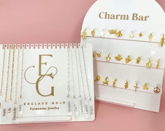 Charm Bar Display Stand for Permanent Jewelry Business Charm Bar Organizer Charm Display for Bracelet Bar Charm Stand for Pop Up Charm Bar