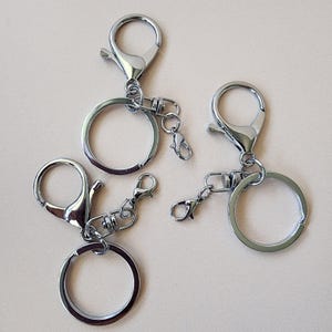 Silver Keychain Rings Swivel Large Clasp Key Chain Hardware Keychain Clasp Large Key Charm Lobster Clasp Purse Clip Large Bag Charm Keychain