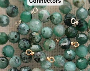 Emerald May Birthstone Permanent Jewelry Connector 14K Gold Filled Charm Birthstone Complete Set Bulk Wholesale Permanent Jewelry Supplies