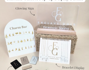 Charm Bar Display Stand for Permanent Jewelry Business Charm Bar Organizer Charm Display for Bracelet Bar Charm Stand for Pop Up Charm Bar