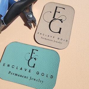 Business Logo Patch Permanent Jewelry Custom Logo Weld Protector Arch Leatherette Permanent Jewelry Wrist Protector Patch Personalized Bild 8