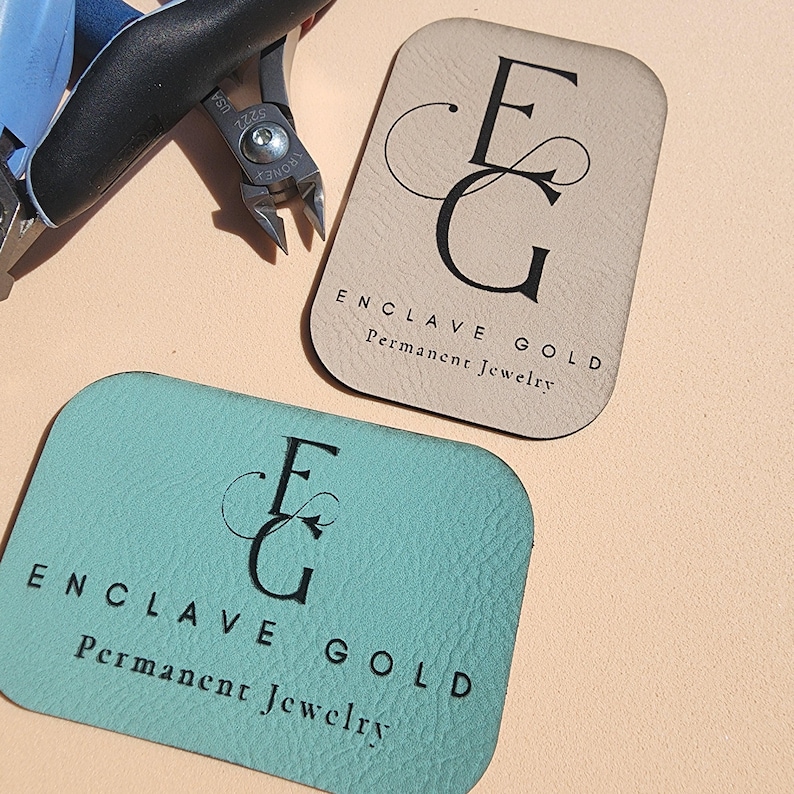 Business Logo Patch Permanent Jewelry Custom Logo Weld Protector Arch Leatherette Permanent Jewelry Wrist Protector Patch Personalized Bild 8