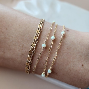 Opal Chain Butter Yellow Opal Pearl Chain Permanent Jewelry Chain Yellow Opal Chain by the Foot Jewelry Making Supply Chain Opal Charm