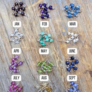Bulk Permanent Jewelry Charm Birthstone Connector Real Gemstone Bead Wholesale Permanent Jewelry Connector Gold Birthstone Charm Ful Set