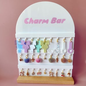 Charm Bar Display Stand for Permanent Jewelry Business Charm Bar Organizer Charm Display for Bracelet Bar Charm Stand for Pop Up Charm Bar