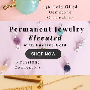 Gold Filled Permanent Jewelry Gemstone Charms Unique Charms for Permanent Jewelry Business Supply Charm Connectors Sterling Silver PJ Charm image 8