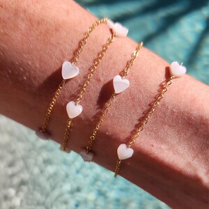 Permanent Jewelry Gold Heart Pearl Chain by foot Jewelry Supply Gold Filled Wholesale Permanent Jewelry Bulk Gold Filled Bracelet Chain image 5