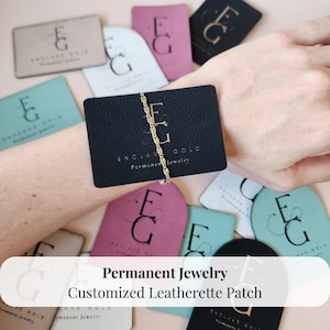 Permanent Jewelry Leatherette Patch Custom Logo Patch Wrist Protector Business Logo Permanent Jewelry Supply Leather Patch Personalized