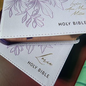 Personalized Prayer Bible Custom Name Bible Engraved Girl's Bible for Bible Study Tools for Prayer Time Bible image 2