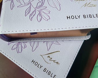 Personalized Lavender Bible Keepsake Engraved Bible for Women Bible Study KJV Bible Gift for Girls Baptism Gift Custom Bible for Goddaughter