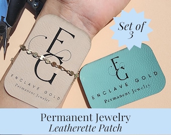 Permanent Jewelry Leatherette Patch Custom Logo Patch Wrist Protector Business Logo Permanent Jewelry Supply Leather Patch Personalized