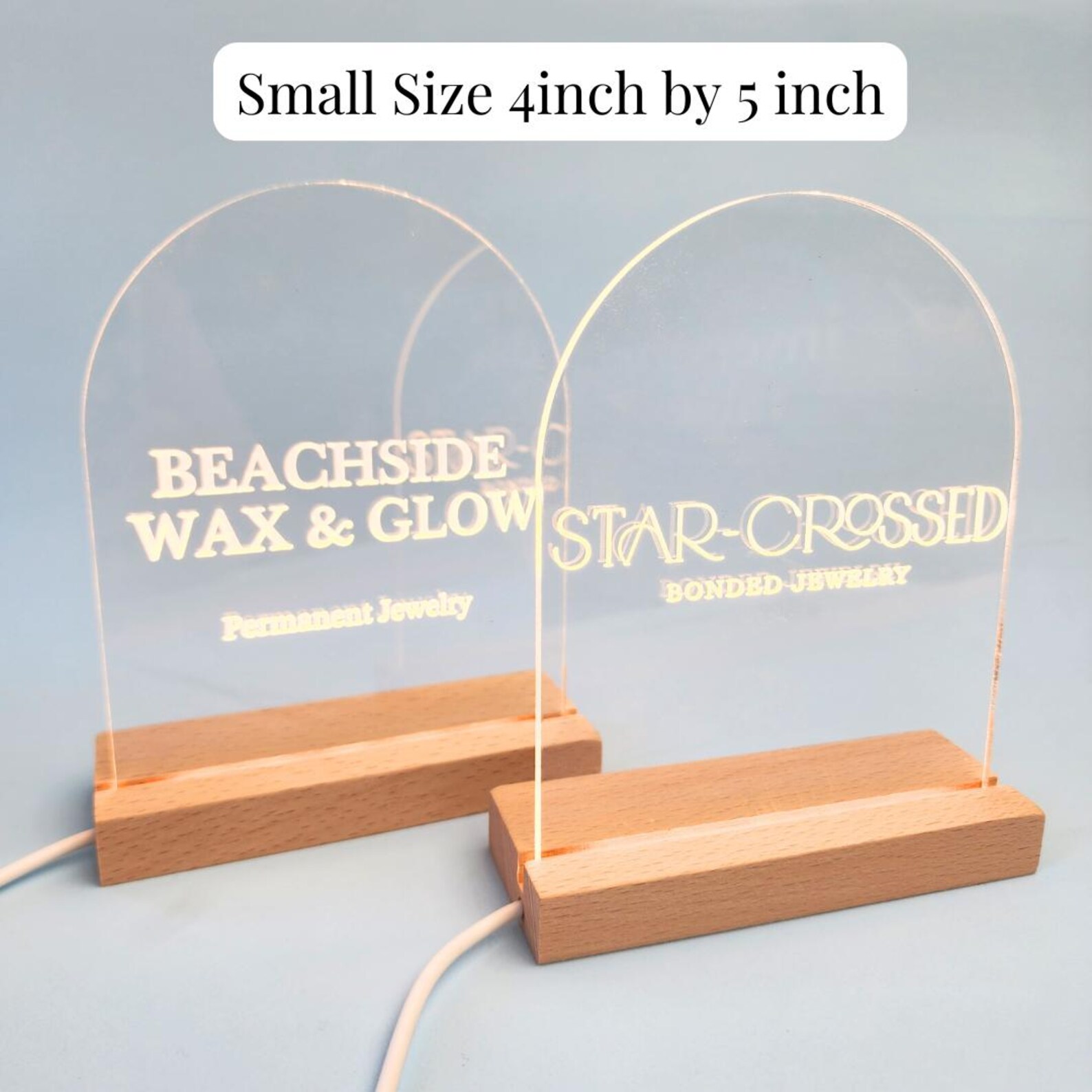 Permanent Jewelry Business Sign Custom Logo Glowing Sign for Popup Shop ...