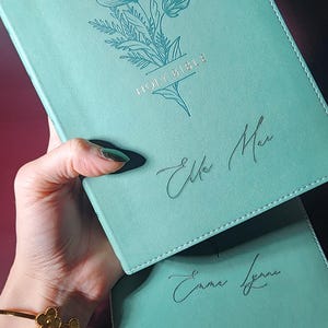 Personalized Prayer Bible Custom Name Bible Engraved Girl's Bible for Bible Study Tools for Prayer Time Bible Teal Thumb Tab