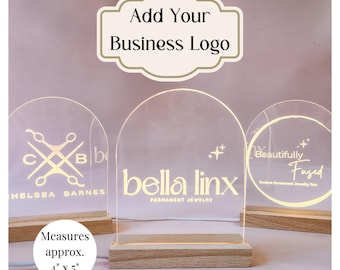Glowing Sign for Business Name Display Business Table Top Sign Custom Light Up Sign for Wedding Table Placement Card Permanent Jewelry Sign