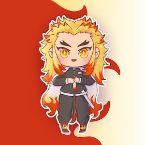 Demon Anime Flame Swordsman Sticker!!