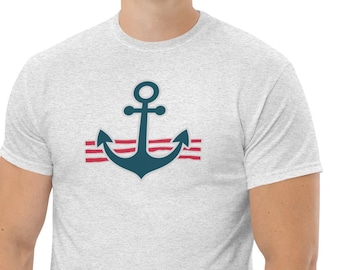 Nautical Shirt, Trendy Nautical Anchor Shirt, Stylish Maritime Design for Summer, Perfect Gift for Ocean Lover Sailor, Casual Beach Apparel
