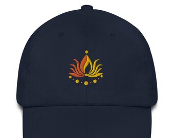 Flower hat for women Lotus hat Embroidered Dad Cap gift idea for friends and family yoga lover hat colorful lotus design hat gift for her