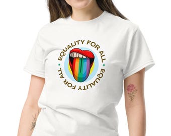 Pride shirt, Equality for All T-Shirt, Rainbow Design tee, Unisex Gift for LGBTQ+ Lover, Celebrate Pride Month, Bold and Inclusive Apparel