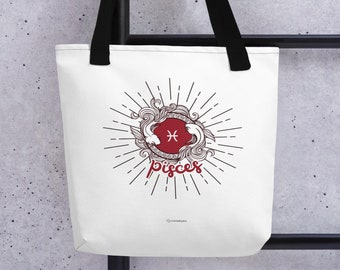 Pisces zodiac sign tote bag Horoscope Tote gift for Pisces birthday Tote February birthday gift Pisces accessory Astrology bags March gift