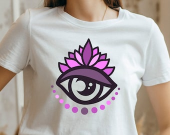 Greek Eye shirt purple evil eye tee shirt colorful Yoga t shirt for Women's Trendy All Seeing Eye Tee shirt with colorful graphic eye design