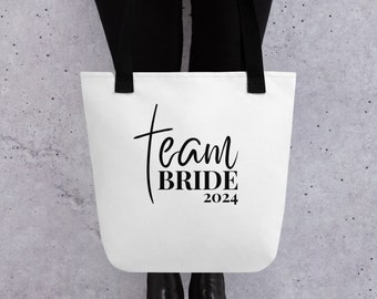 Team Bride Totes, Bride Squad Bag, Personalized Bridesmaids Bag, Bridal Party Gift Bag, Bridesmaid's Name gift, Team Bride Party Favor Tote