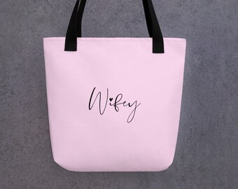 Wifey Tote Bag, Mrs Bride Gift, Wifey Weekender Tote Bag, Gift for Bride, Bridal Shower Gift, Wifey Gift Tote for Bride to Be, Gift for Wife